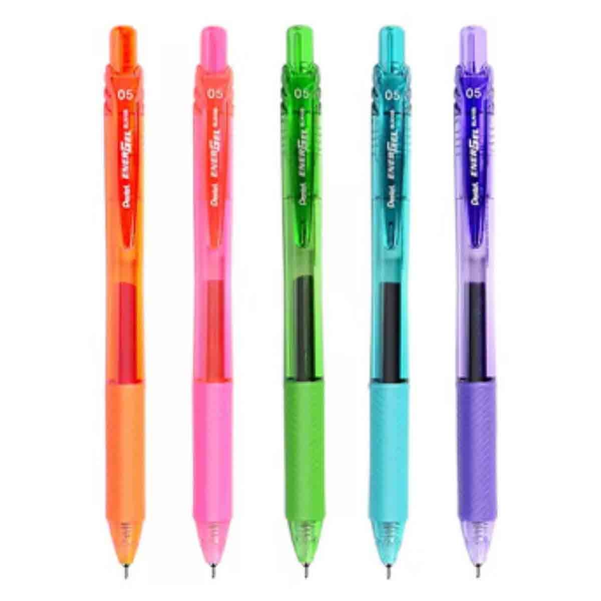 بنتل PE-BLN105-05F قلم جل إينرجل-إكس بطرف إبرة 0.5 ملم، مجموعة من 5