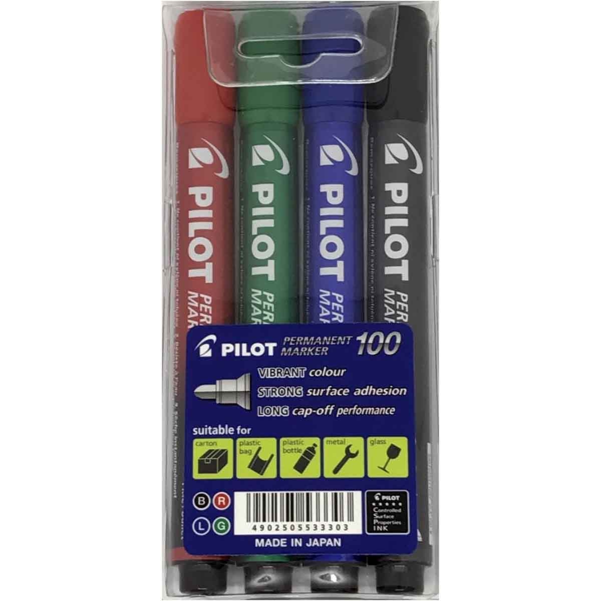 بايلوت مجموعة أقلام ماركر SCA-100-S4 عدد 4