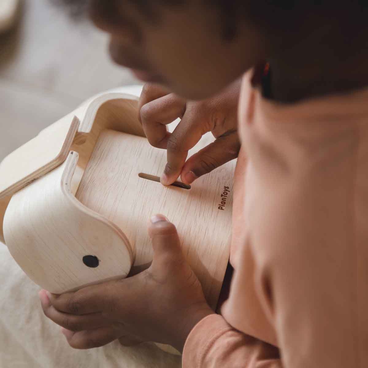 بلان تويز حصالة فيل خشبية للجنسين 3 - 4 سنوات