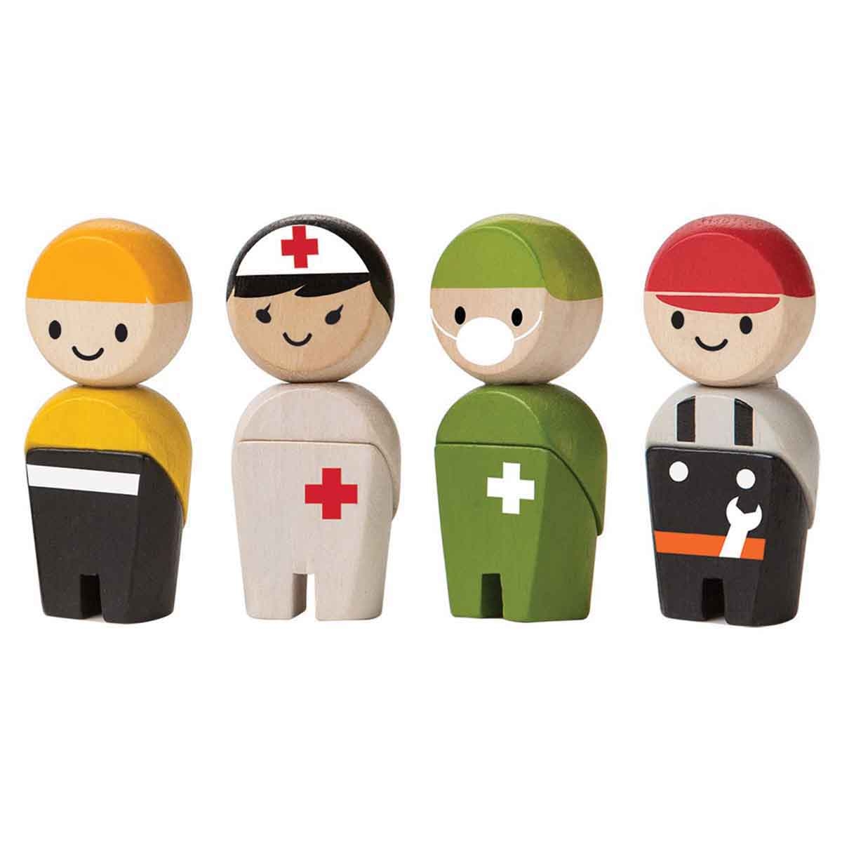 بلان تويز مجموعة دمى طاقم إنقاذ خشبية للجنسين 3 - 4 سنوات