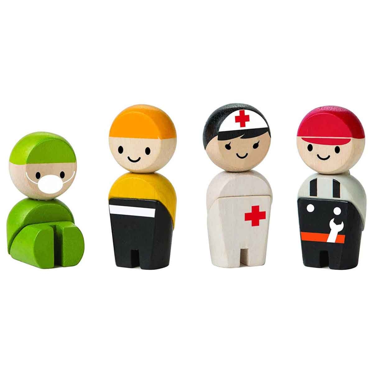 بلان تويز مجموعة دمى طاقم إنقاذ خشبية للجنسين 3 - 4 سنوات