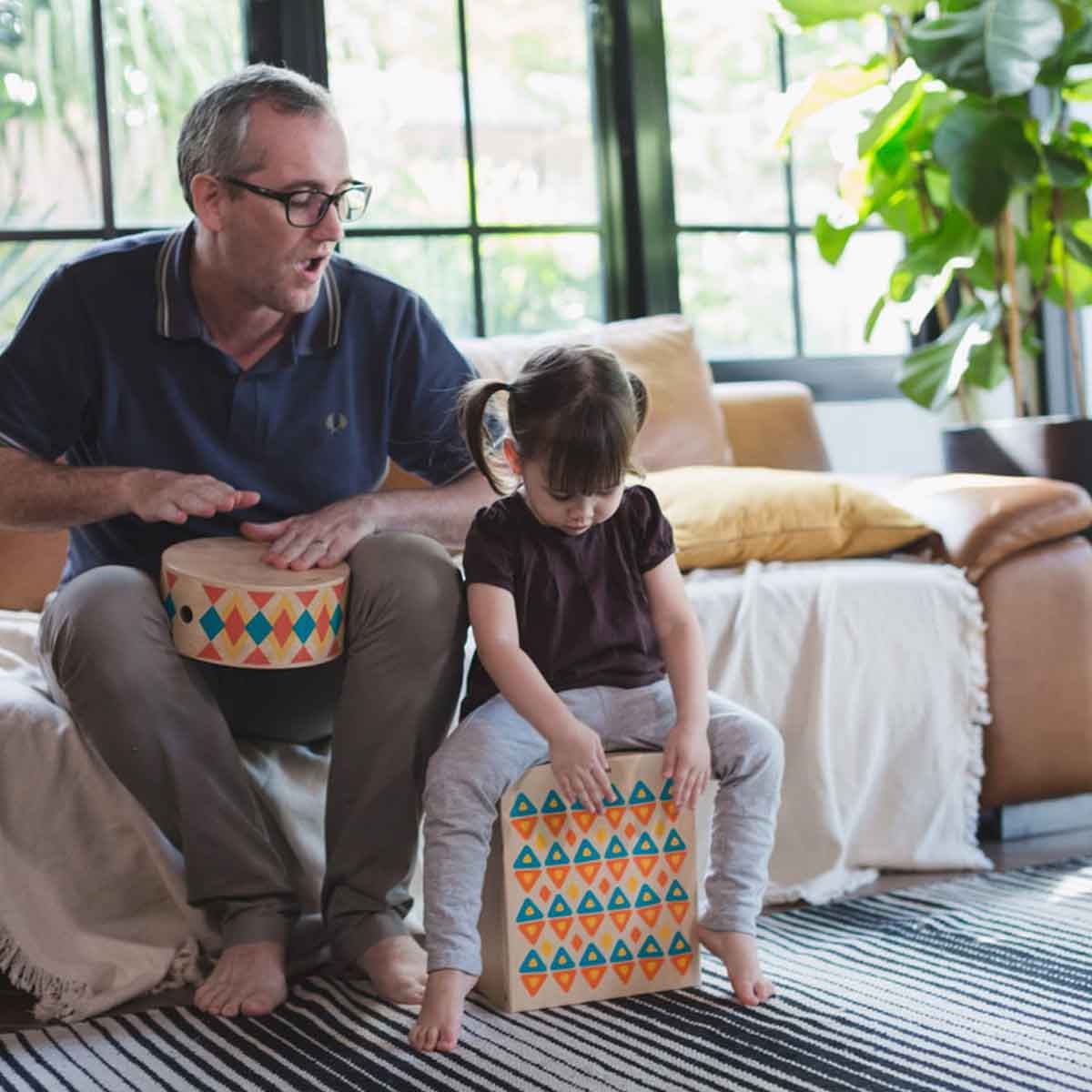 بلان تويز لعبة موسيقية صندوق الإيقاع خشبية للجنسين 3 - 4 سنوات