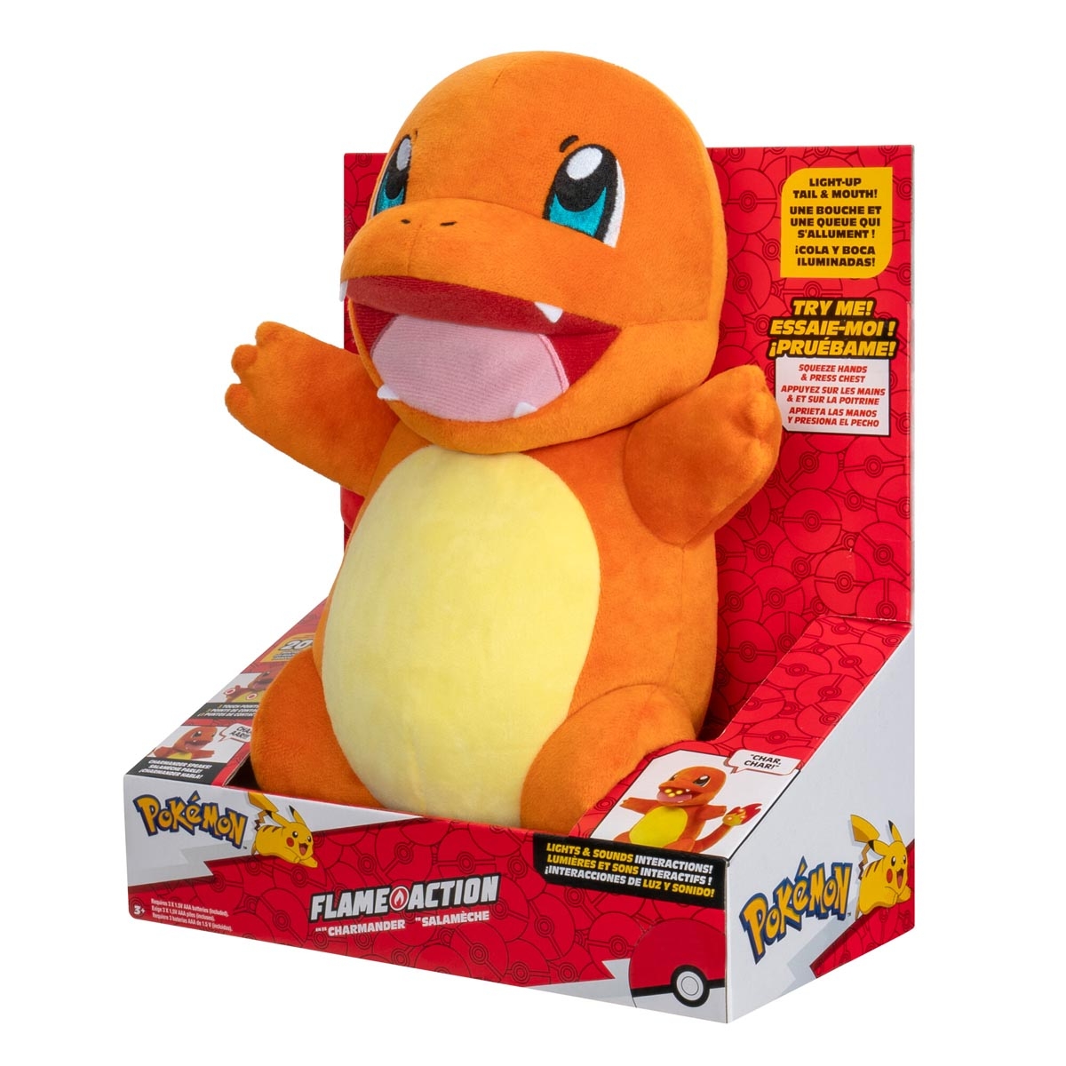 بوكيمون لعبة تفاعلية تشارماندر بحركة نارية 10 إنش للجنسين، 3-4 سنوات
