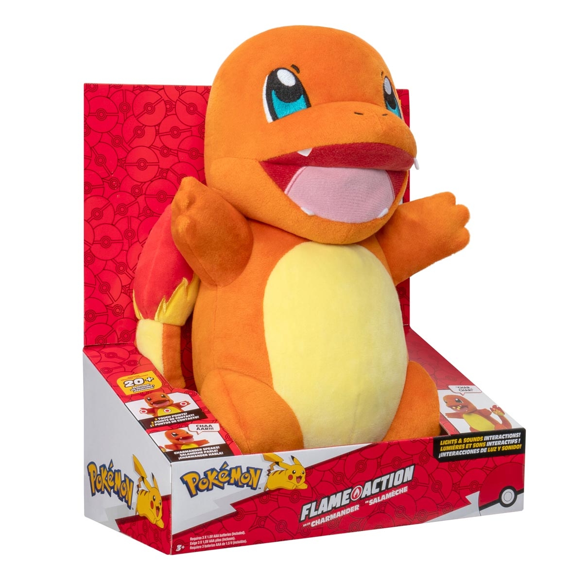 بوكيمون لعبة تفاعلية تشارماندر بحركة نارية 10 إنش للجنسين، 3-4 سنوات