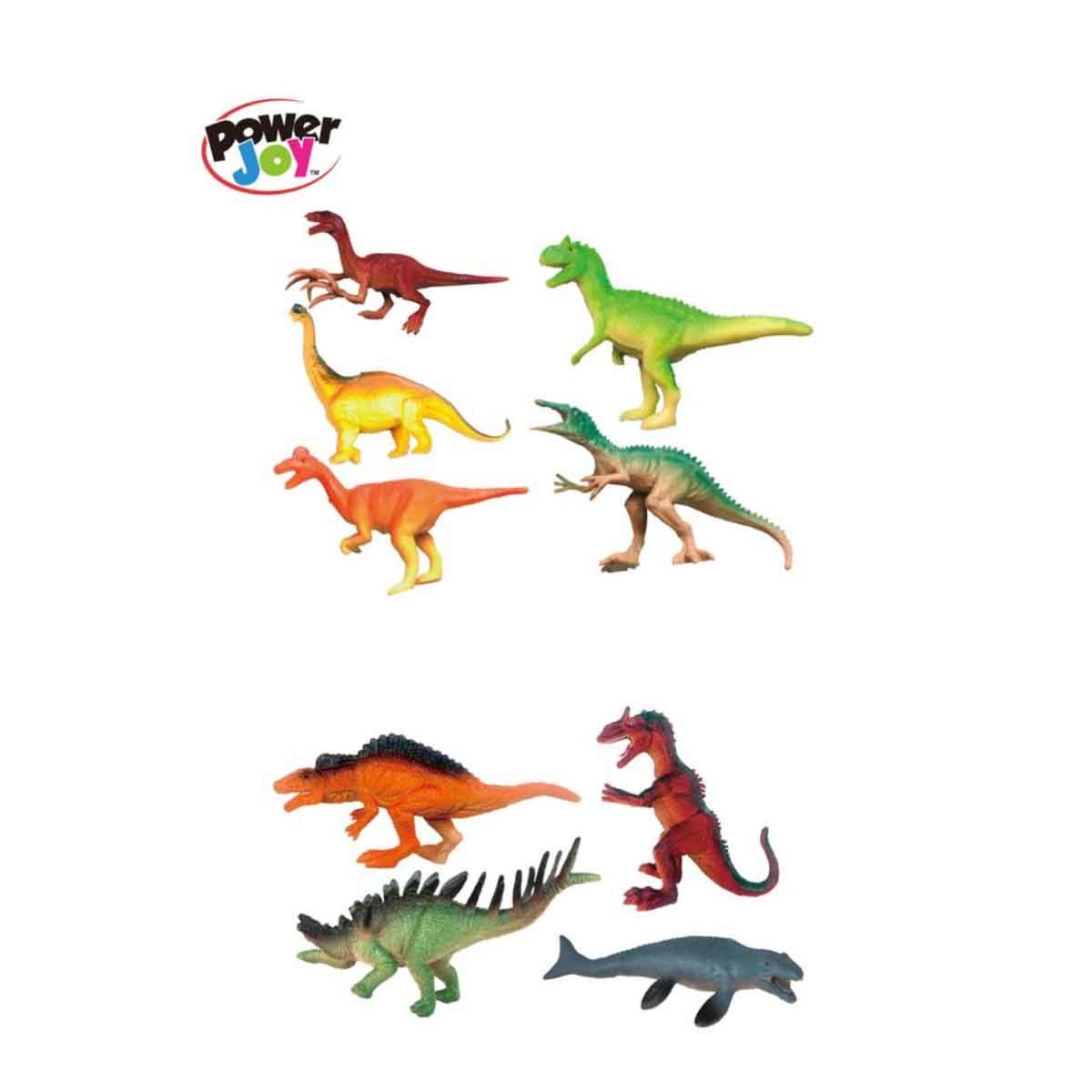 باور جوي مجموعة ديناصورات واقعية متنوعة من عالم الحيوانات 4-قطع للأطفال للجنسين، 3-4 سنوات