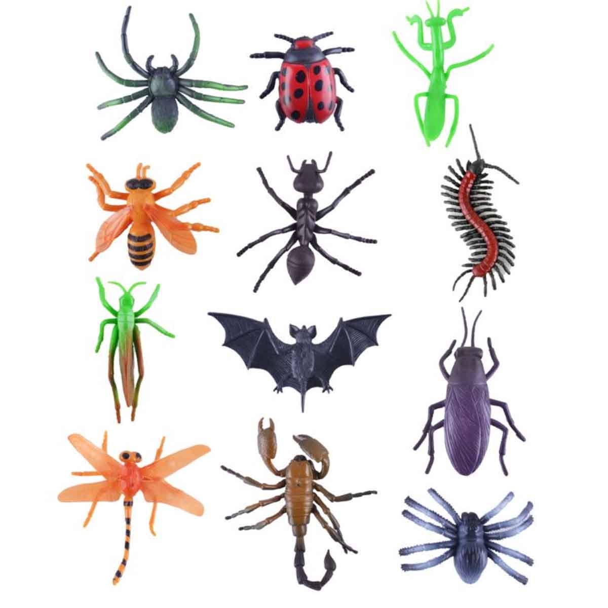 باور جوي مجموعة حشرات عالم الحيوانات متنوعة 6-قطع مقاس 4 انش للأطفال للجنسين، 3-4 سنوات