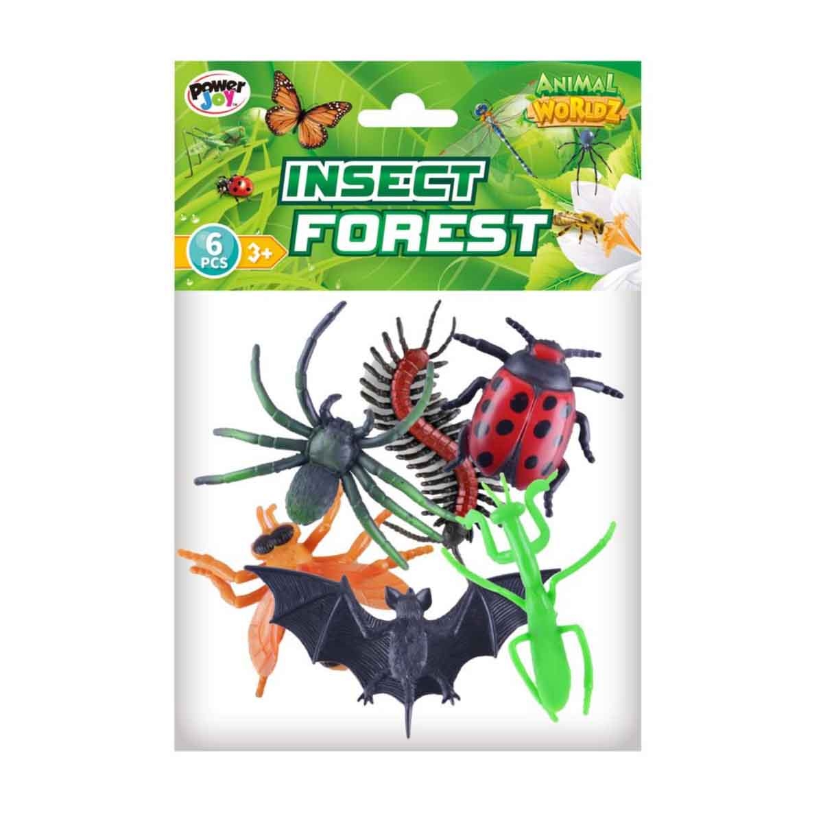 باور جوي مجموعة حشرات عالم الحيوانات متنوعة 6-قطع مقاس 4 انش للأطفال للجنسين، 3-4 سنوات