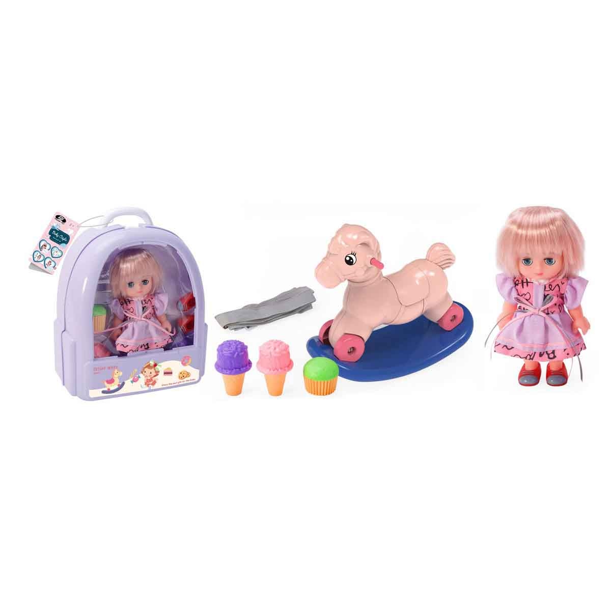 باور جوي 7.5 انش بيبي كايلا مجموعة دمى مع حقيبة ظهر متنوعة للبنات، عمر 3-4 سنوات