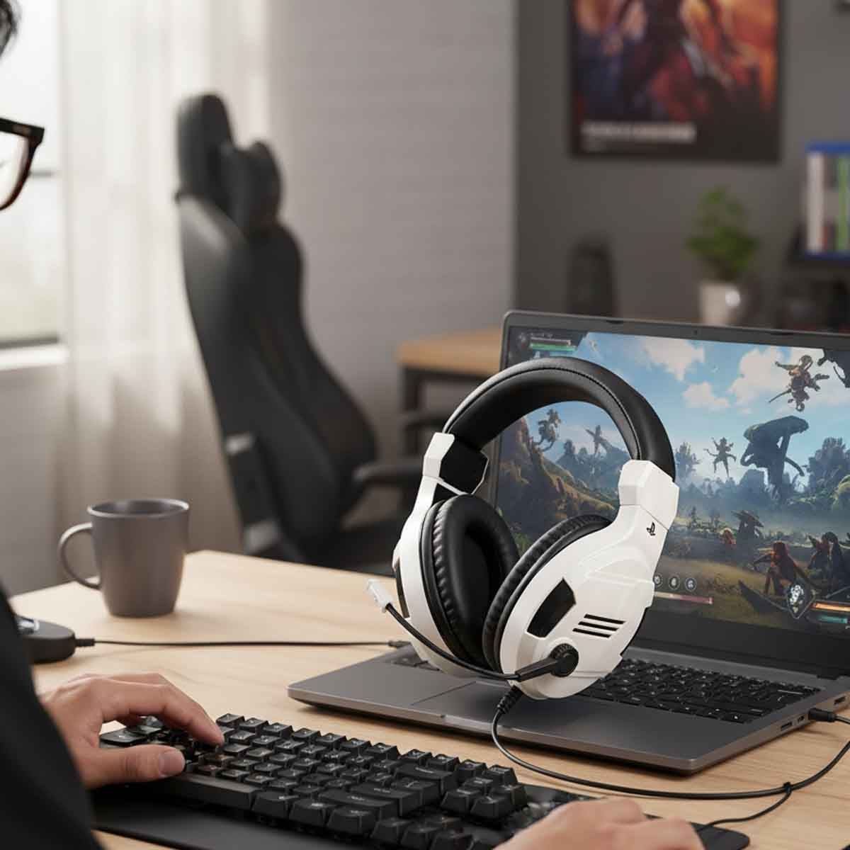 باور إيه أسود سماعة ألعاب سلكية بي إس 4 في 3