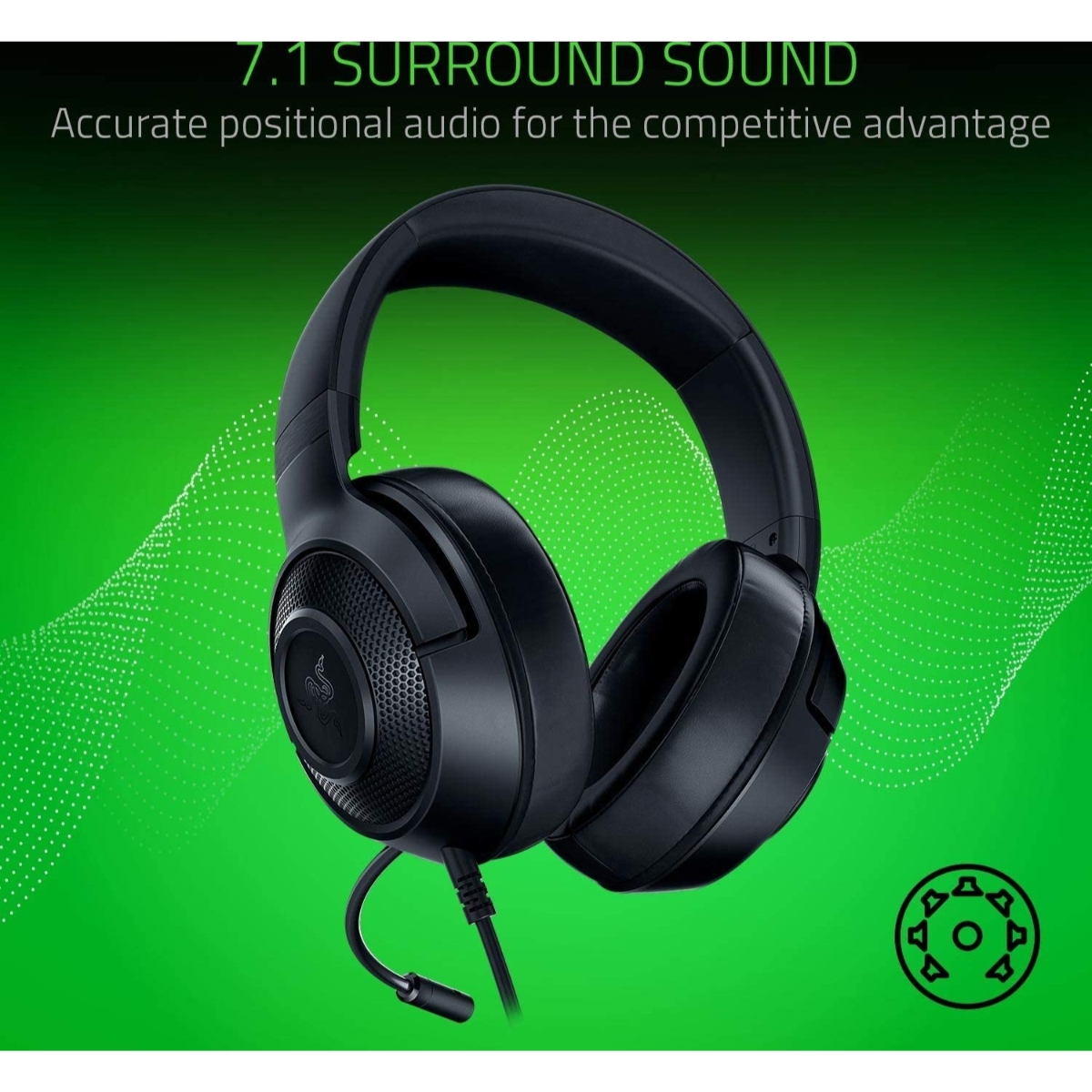 رازر كراكن إكس لايت سماعة رأس ألعاب فائقة الخفة للكمبيوتر وإكس بوكس وبلايستيشن 4