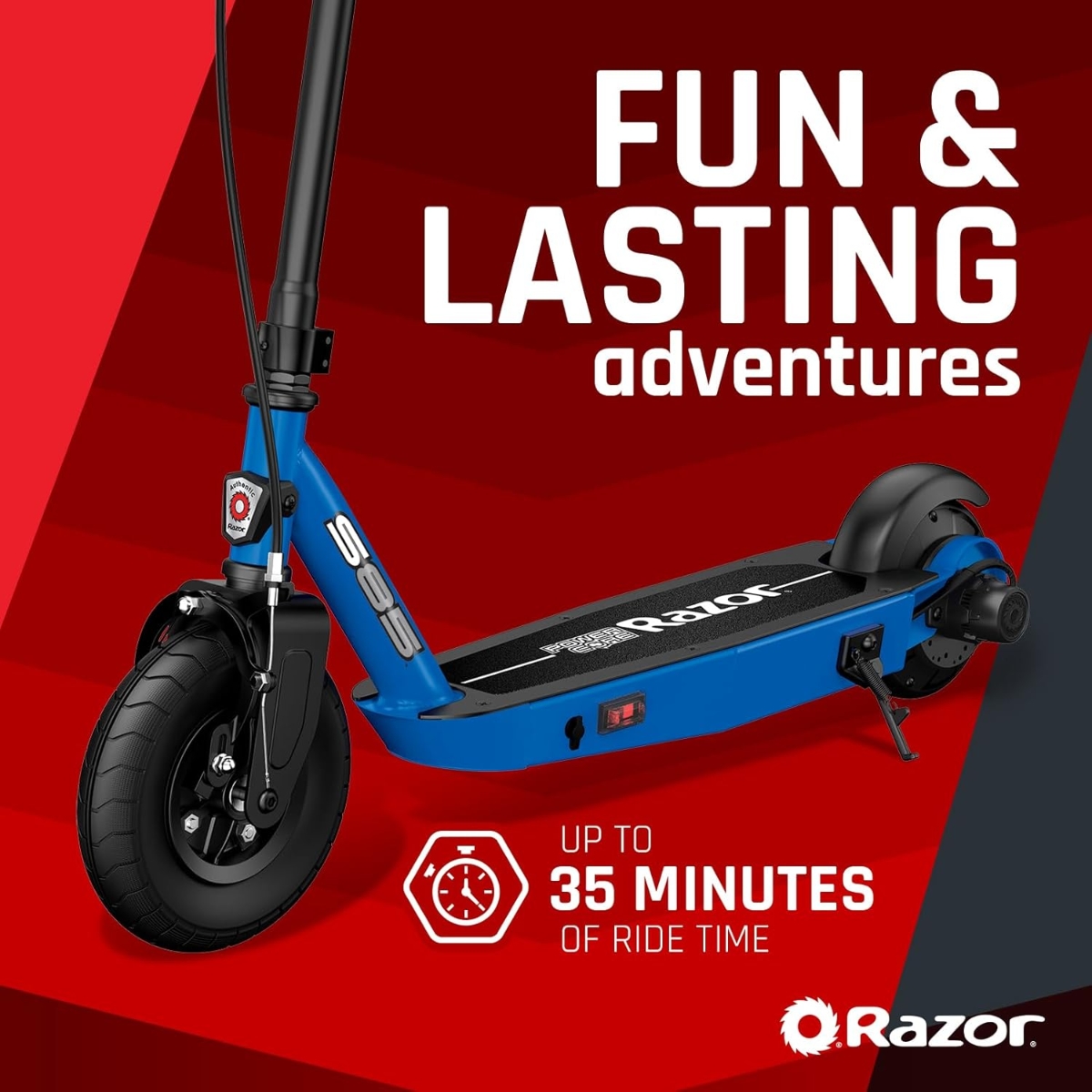 ريزر سكوتر كهربائي باور كور S85 أزرق للجنسين، من عمر 8 إلى 10 سنوات