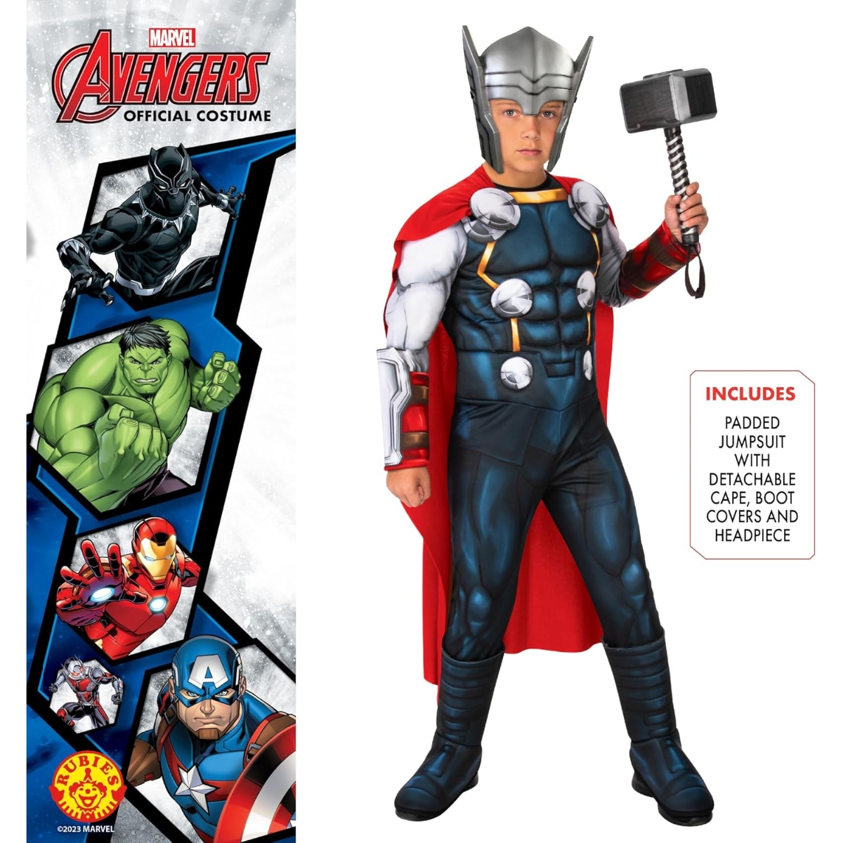روبيز زي طفل مارفل أفنجرز ديلوكس ثور للأولاد، 3-4 سنوات