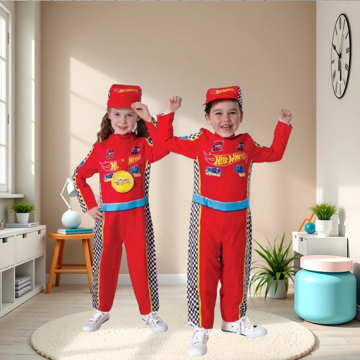 روبيز بدلة سباق هوت ويلز مقاس S للجنسين 3-4 سنوات