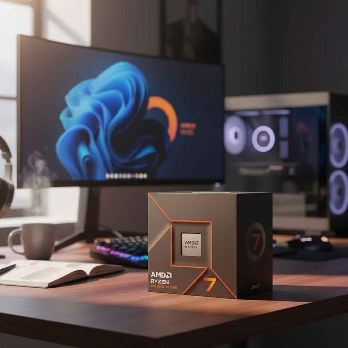 إيه إم دي رايزن 7 8700F معالج بسرعة 5.0GHz بعدد 8 أنوية و16 خيط معالجة وذاكرة 24MB