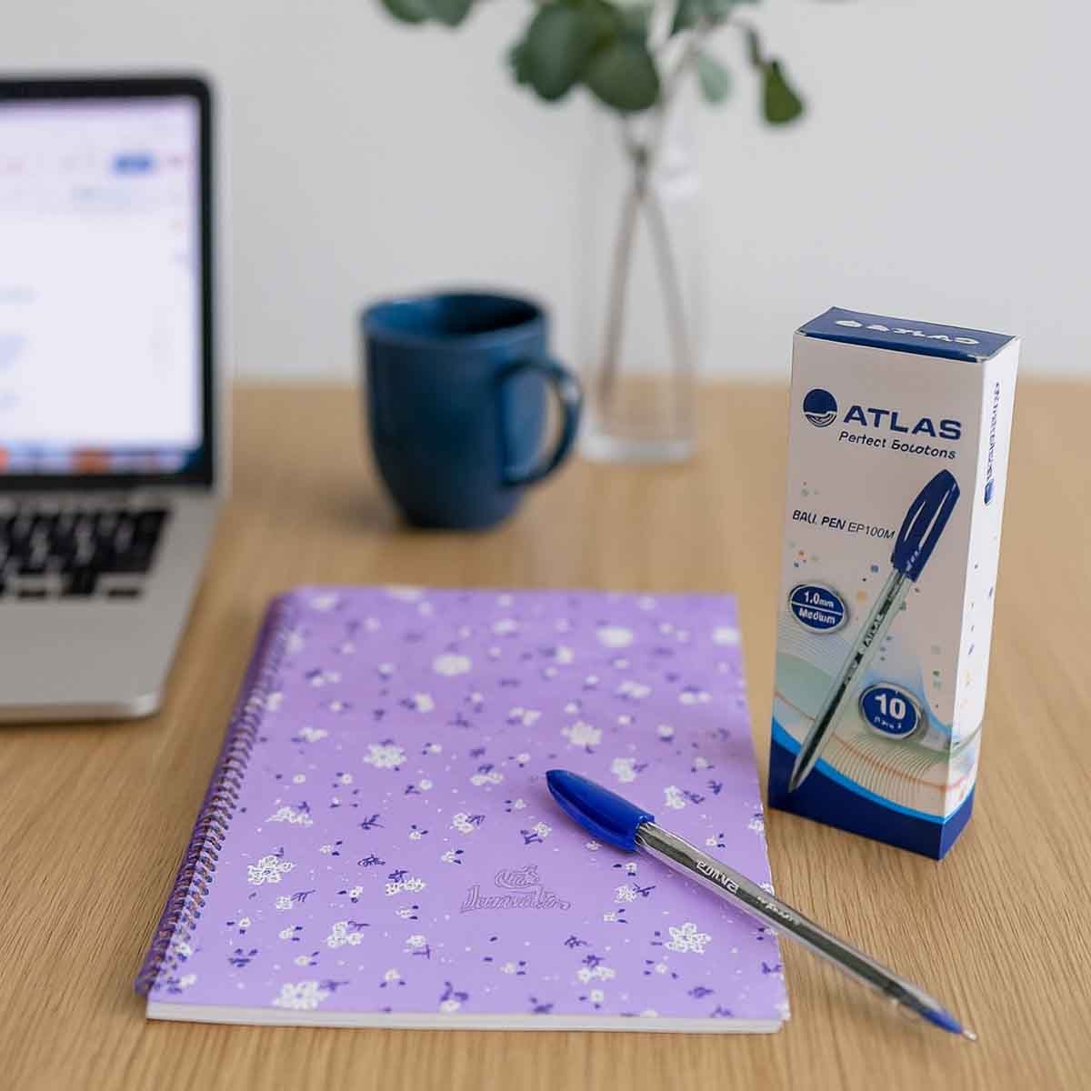 إس دي إنوفاسوس غرافيكا دفتر سبرال بي بي مجموعة من أطلس قلم حبر جاف أزرق