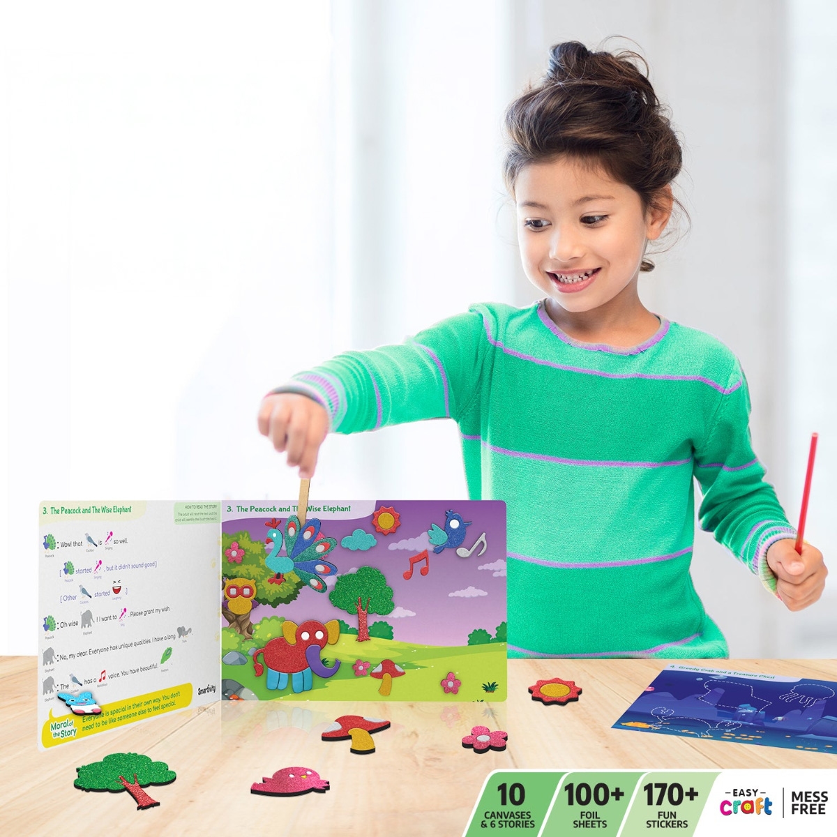 سمارتيفيتي مجموعة فنون قصص حكم الحيوانات السحرية بفويل للبنات، 5-7 سنوات