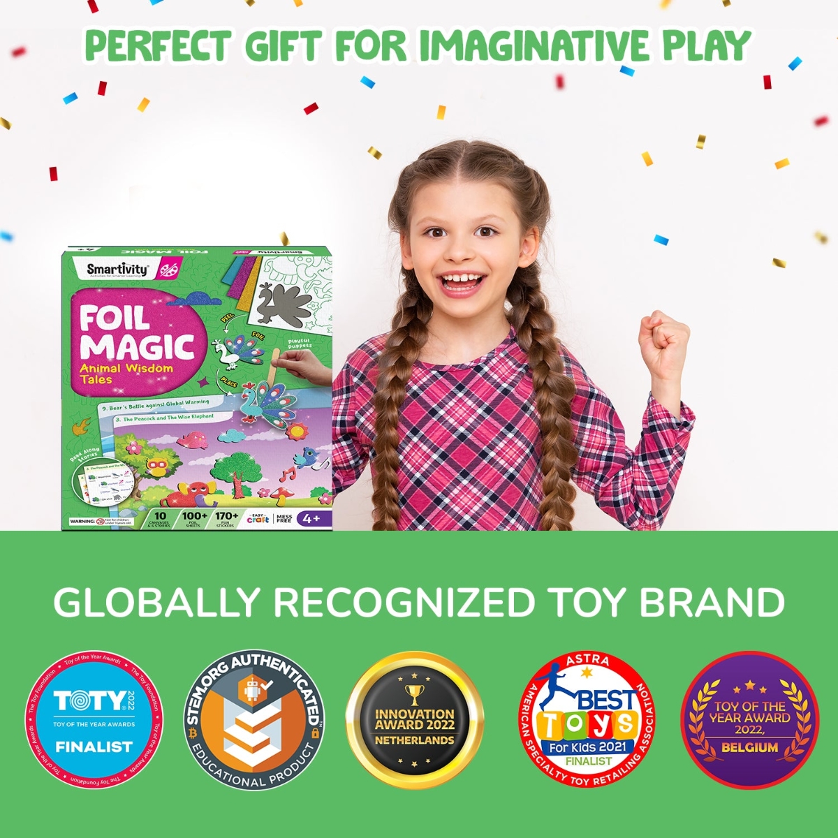 سمارتيفيتي مجموعة فنون قصص حكم الحيوانات السحرية بفويل للبنات، 5-7 سنوات