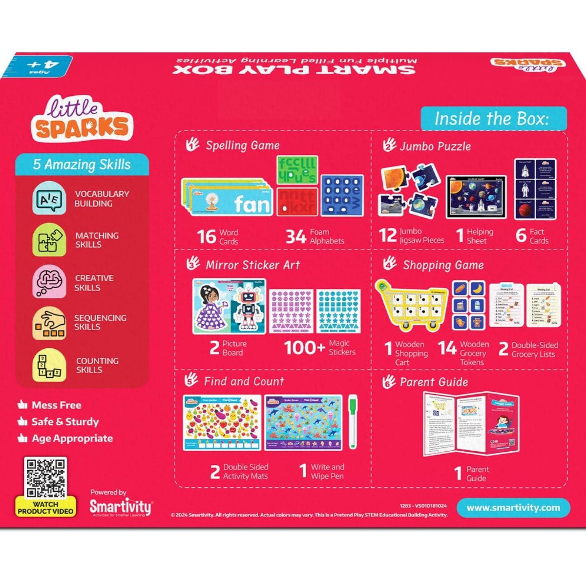 سمارتيفيتي صندوق اللعب الذكي ليتل سباركس للجنسين، 3-4 سنوات
