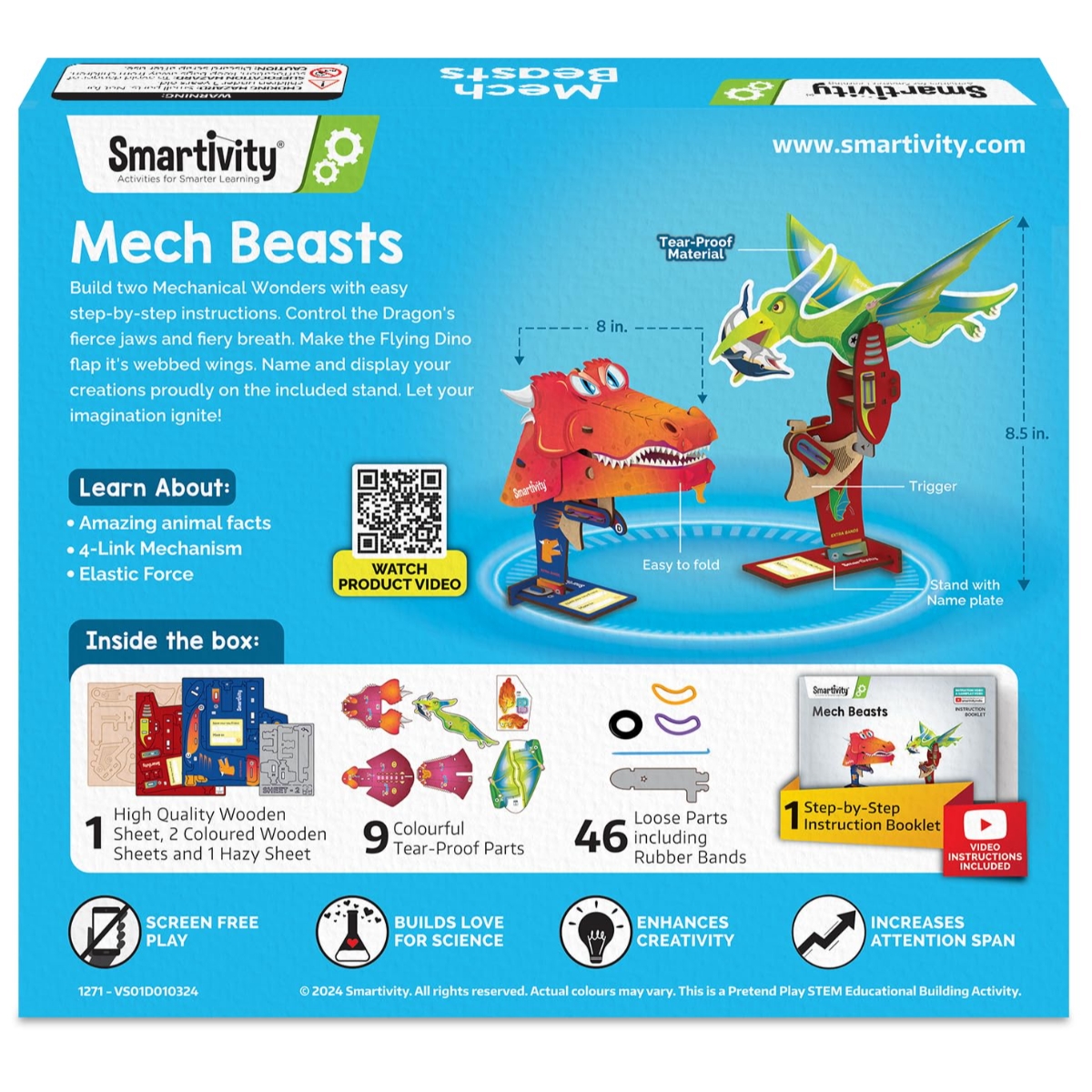 سمارتيفيتي مجموعة علوم الحيوانات 2 في 1 للجنسين، 8-10 سنوات