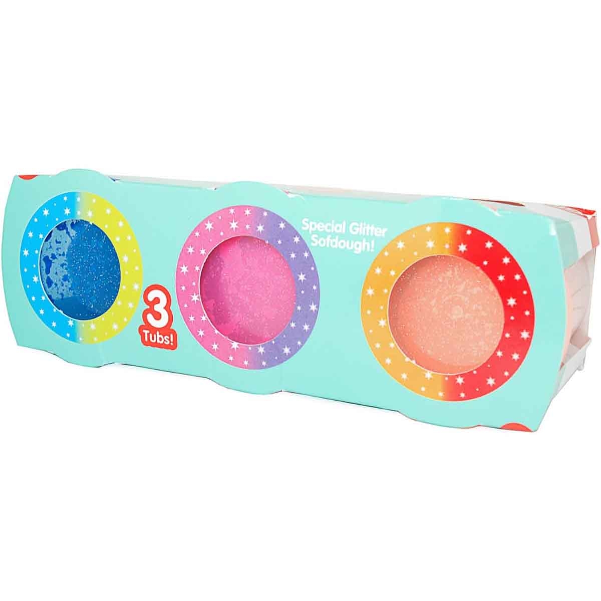 سوف دو مجموعة عجين لامعة عدد 3 للأولاد والبنات عمر 3-4 سنوات