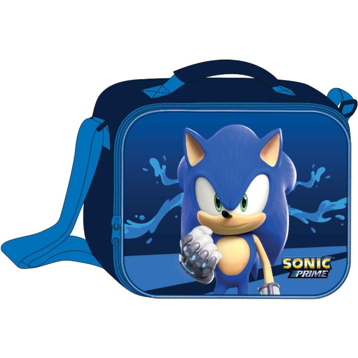 سونيك مجموعة حقيبة ترولي 5 في 1 مقاس 14 انش مع صندوق غداء وزجاجة ومقلمة وحقيبة غداء