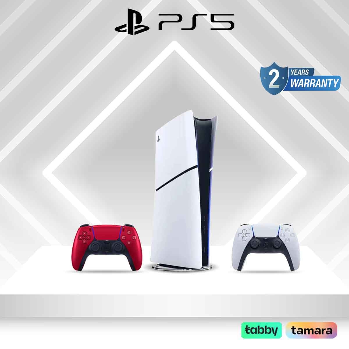 سوني بلايستيشن 5 نسخة السعودية الإصدار الرقمي سعة 1 تيرابايت مع حزمة وحدة تحكم دوال سينس (نسخة السعودية) فولكانيك ريد