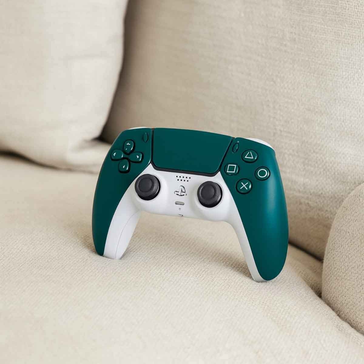 سوني بلايستيشن 5 نسخة السعودية الإصدار الرقمي سعة 1 تيرابايت مع حزمة وحدة تحكم دوال سينس ألباين غرين