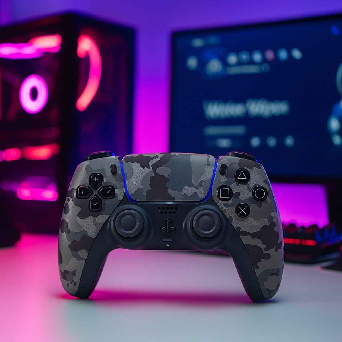 سوني بلايستيشن 5 نسخة السعودية الإصدار الرقمي سعة 1 تيرابايت مع حزمة وحدة تحكم لاسلكية دوال سينس تمويه رمادي