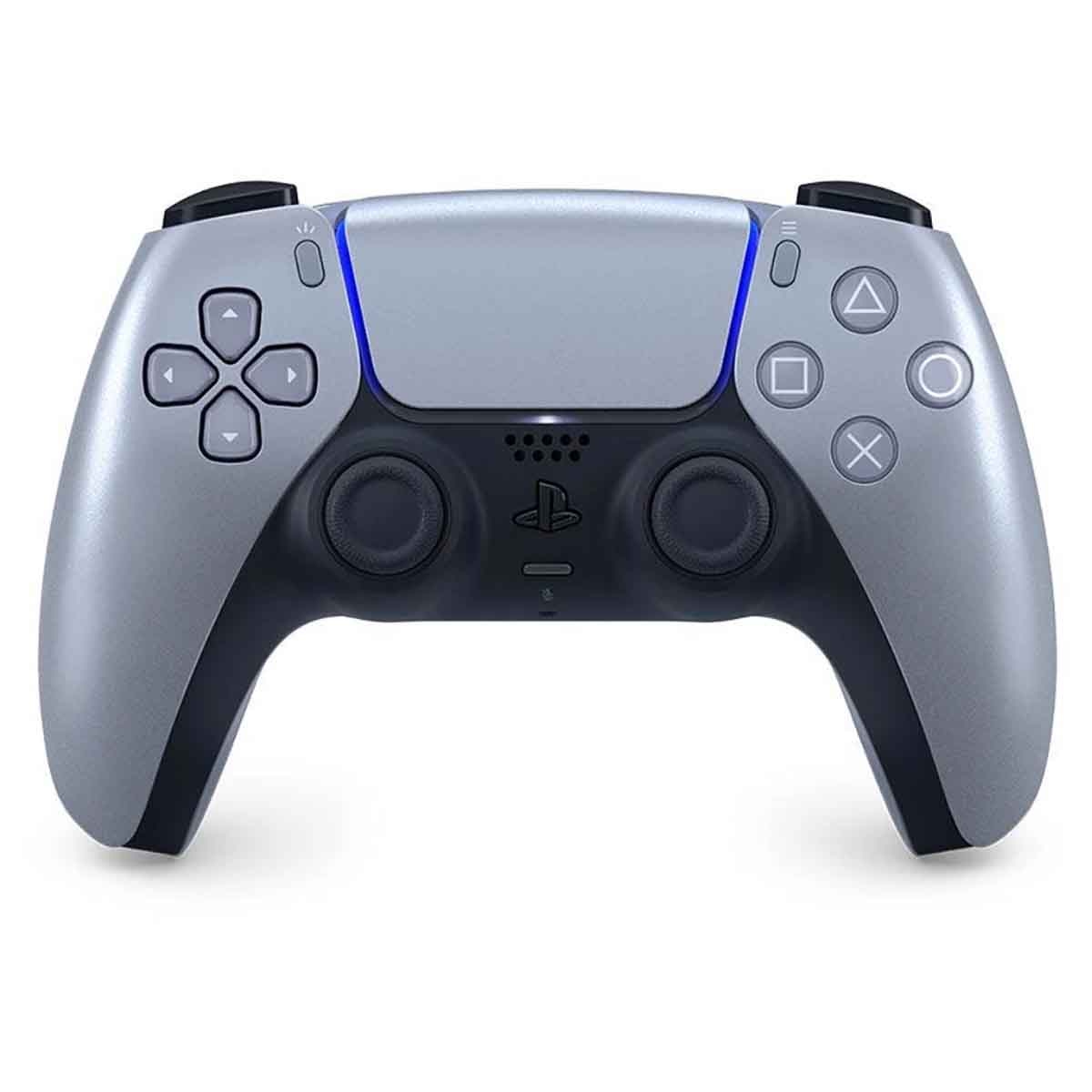 سوني بلايستيشن 5 نسخة السعودية الإصدار الرقمي سعة 1 تيرابايت مع حزمة وحدة تحكم لاسلكية دوال سينس فضي