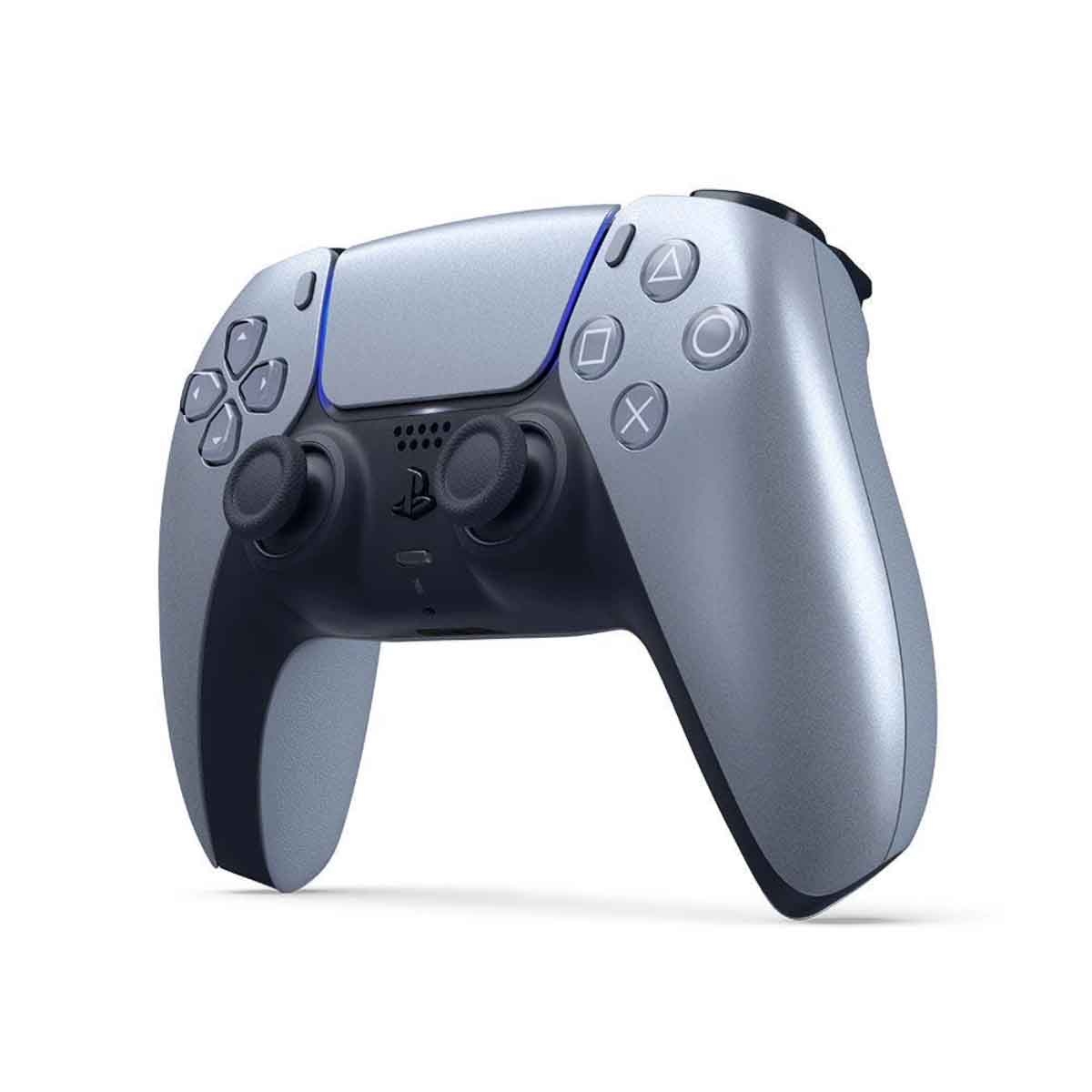 سوني بلايستيشن 5 نسخة السعودية الإصدار الرقمي سعة 1 تيرابايت مع حزمة وحدة تحكم لاسلكية دوال سينس فضي