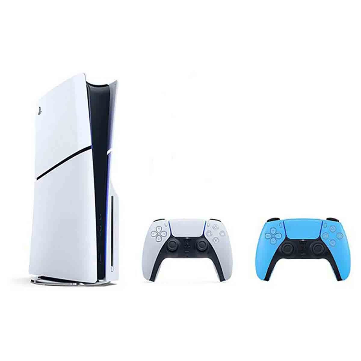 سوني بلايستيشن 5 سليم إصدار القرص مع حزمة وحدة تحكم كوبالت بلو إضافية