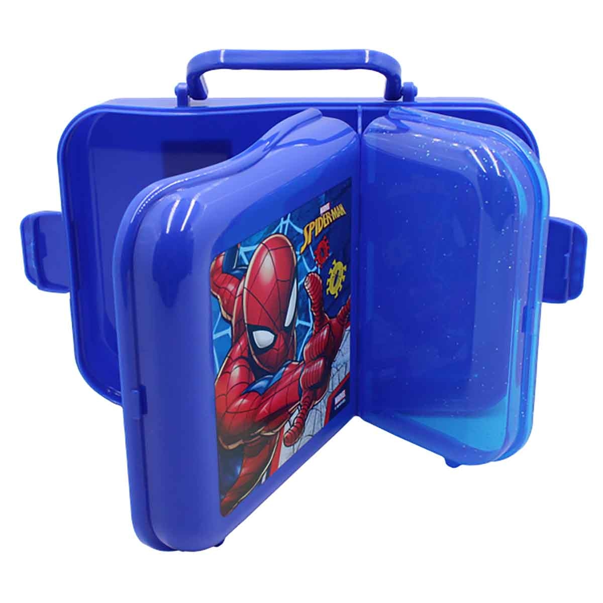سبايدر مان صندوق غداء مارفل متين ومضاد للتسرب بقطعتين
