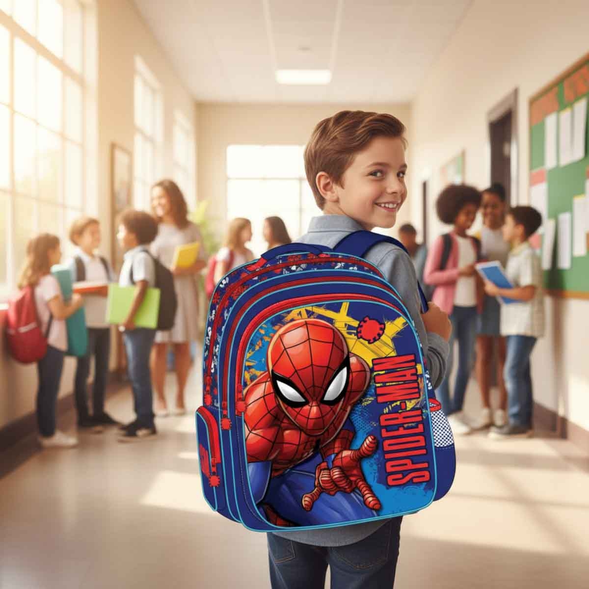 سبايدر مان حقيبة ظهر مارفل بتصميم كلاسيكي مقاس 18 انش