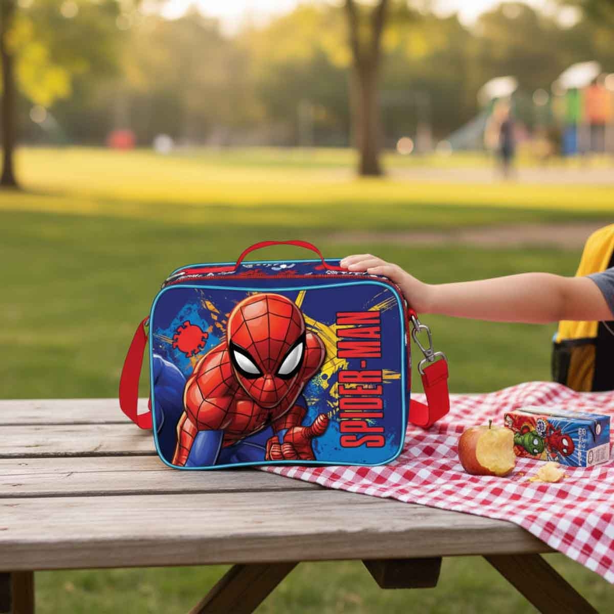 سبايدر مان حقيبة غداء مارفل سوبرهيرو معزولة