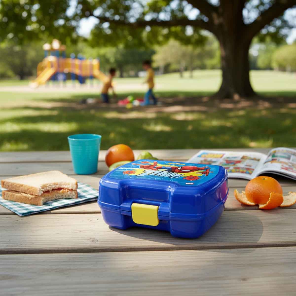 سبايدر مان صندوق غداء مارفل متين ومضاد للتسرب