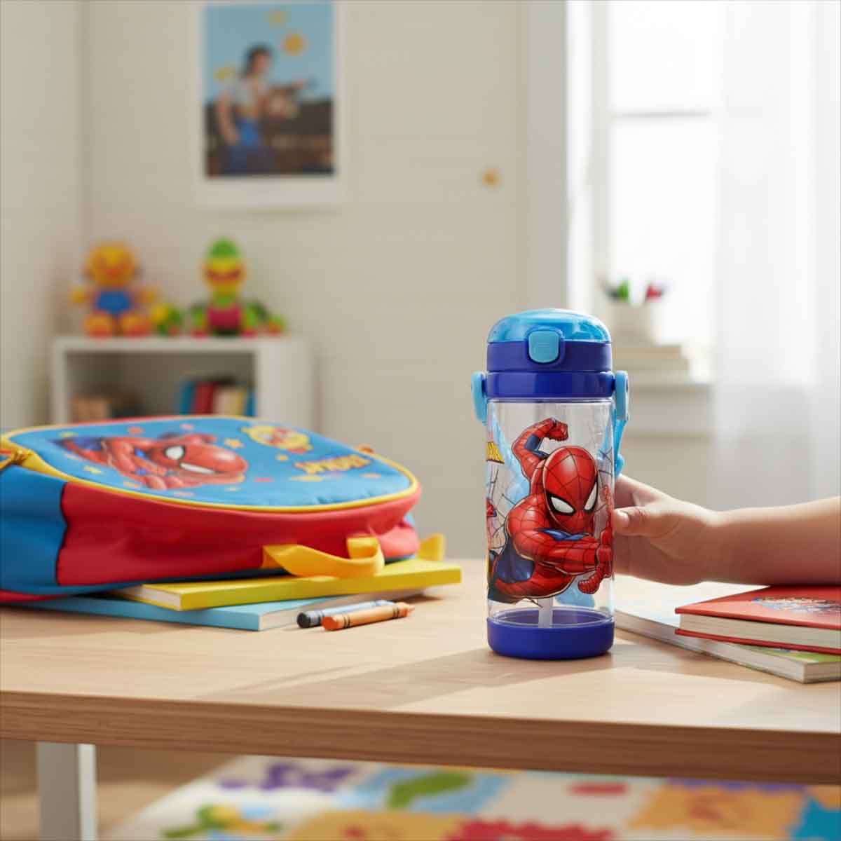 سبايدر مان زجاجة ماء مربعة فاخرة مضادة للتسرب سعة 500 مل