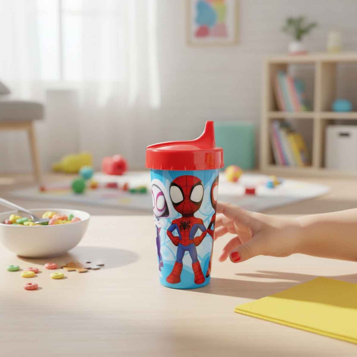سبايدي آند هِز أمايزينغ فريندز كوب شرب مارفل مع غطاء وشفاطة
