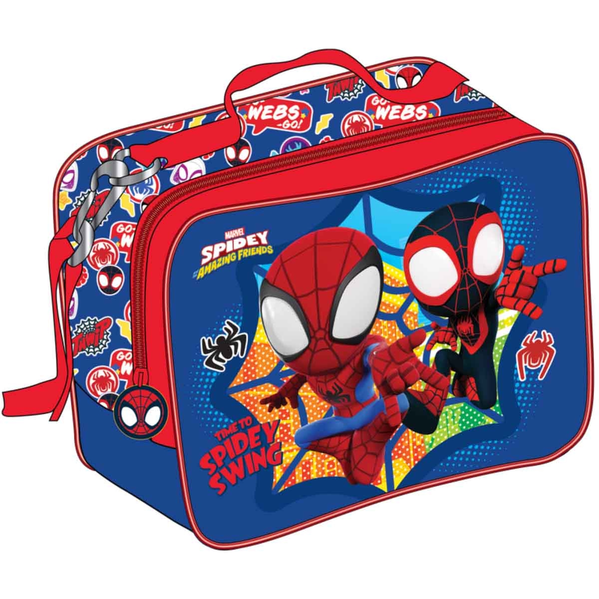 سبايدي آند هِز أمايزينغ فريندز حقيبة غداء مدرسية مارفل معزولة بتصميم سوبرهيرو