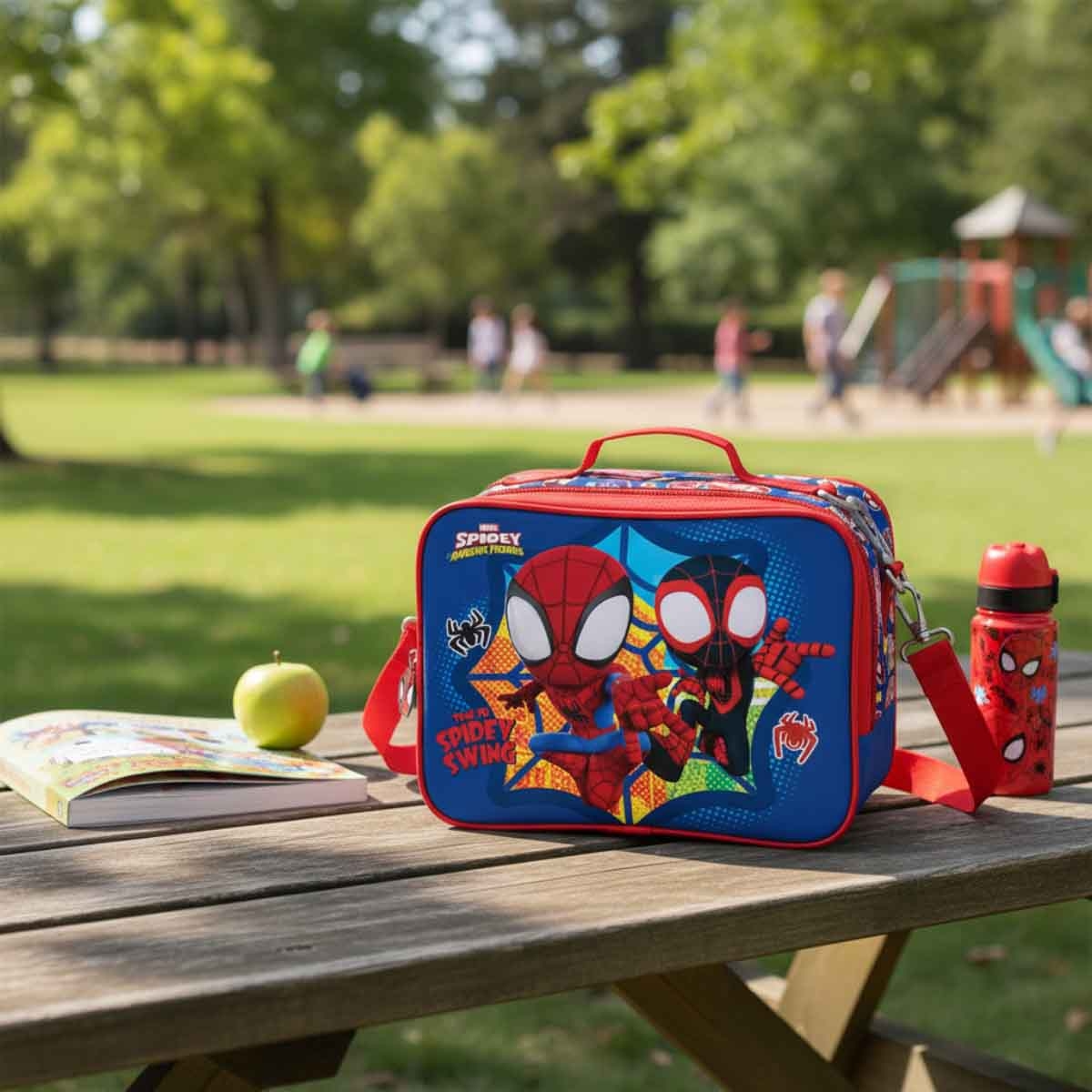 سبايدي آند هِز أمايزينغ فريندز حقيبة غداء مدرسية مارفل معزولة بتصميم سوبرهيرو
