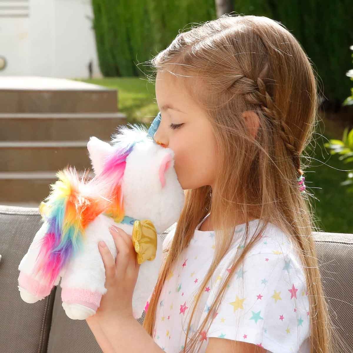 سبرنت دمية محشوة جرو كورجي لاكي يونيكورن مع حبل سحب للأطفال من عمر 0-2 سنة