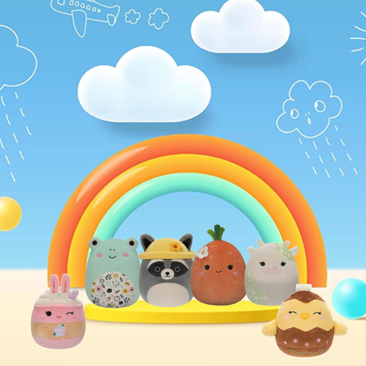 سكويشمالوز لعبة محشوة ناعمة متنوعة بحجم 5 إنش للجنسين، 3-4 سنوات