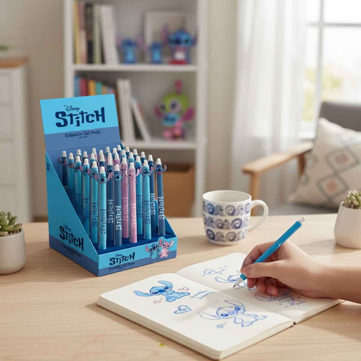 بيراميد أقلام جل قابلة للمسح ستيتش الأزرق ألوان متنوعة