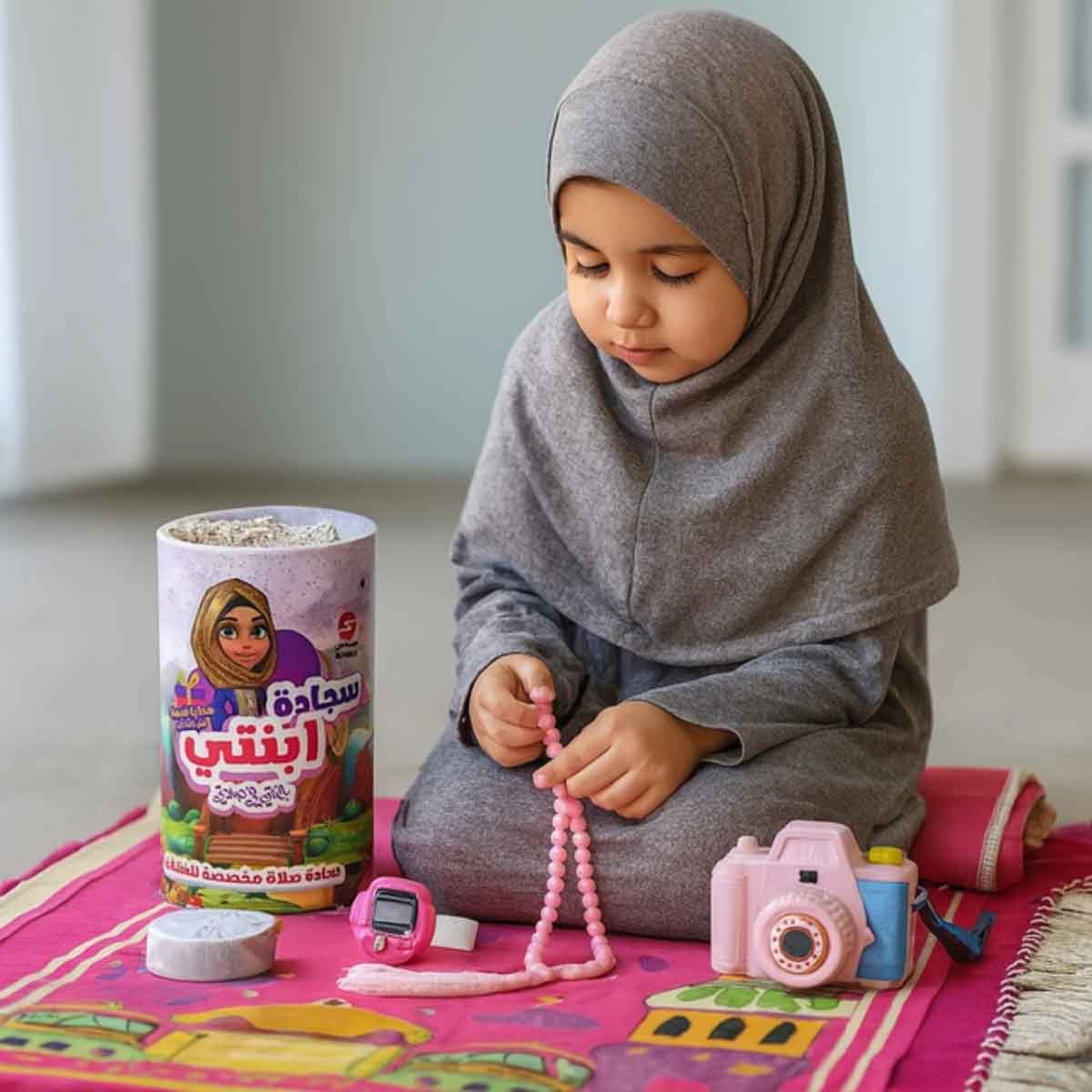 سندس مجموعة سجادة صلاة ابنتي مع قرآن تعليمي وكتاب السيرة الإلكترونية