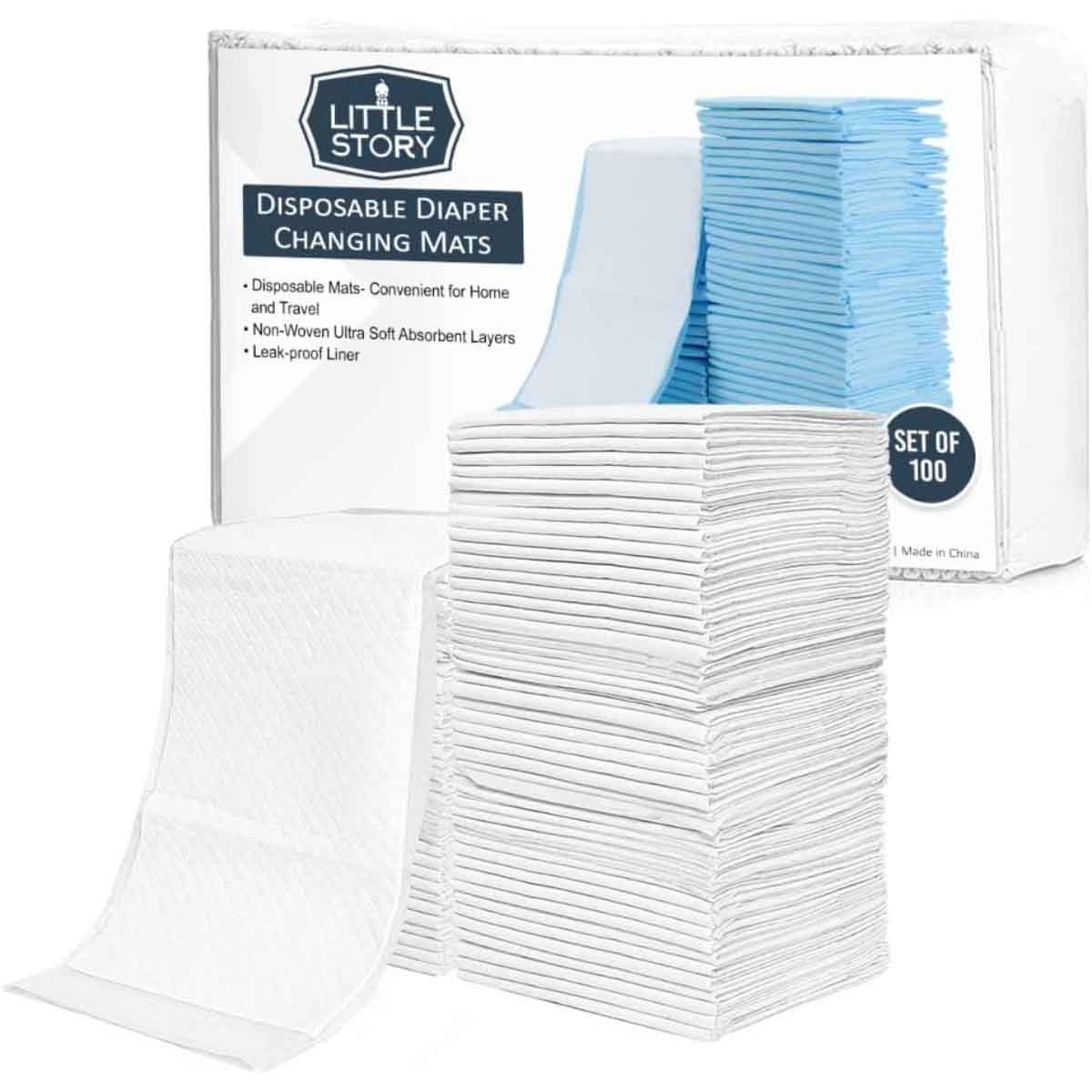 سنفينو منظم حفاضات مع 100 قطعة من فرش التبديل القابلة للاستخدام مرة واحدة