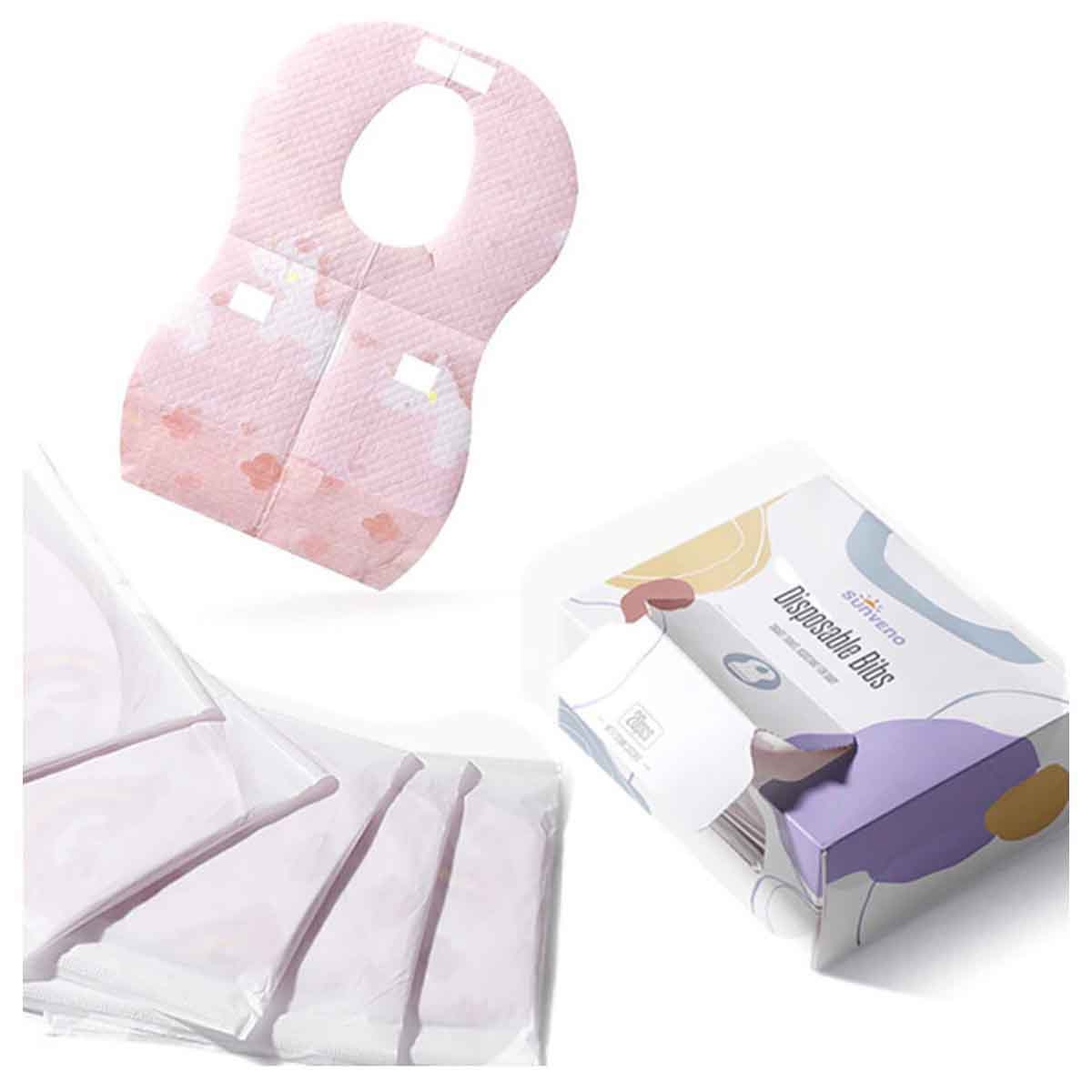 سنفينو مجموعة 20 مريلة أطفال وردية للاستعمال مرة واحدة