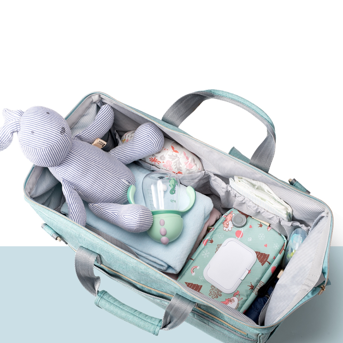 صنفينو حقيبة سفر 3 في 1 باللون الأخضر للجنسين من عمر 13 سنة فما فوق