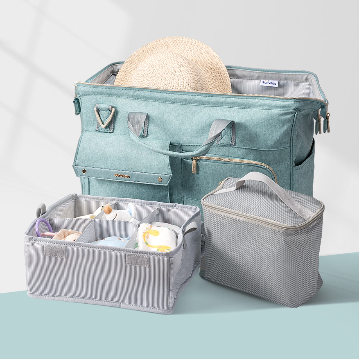 صنفينو حقيبة سفر 3 في 1 باللون الأخضر للجنسين من عمر 13 سنة فما فوق