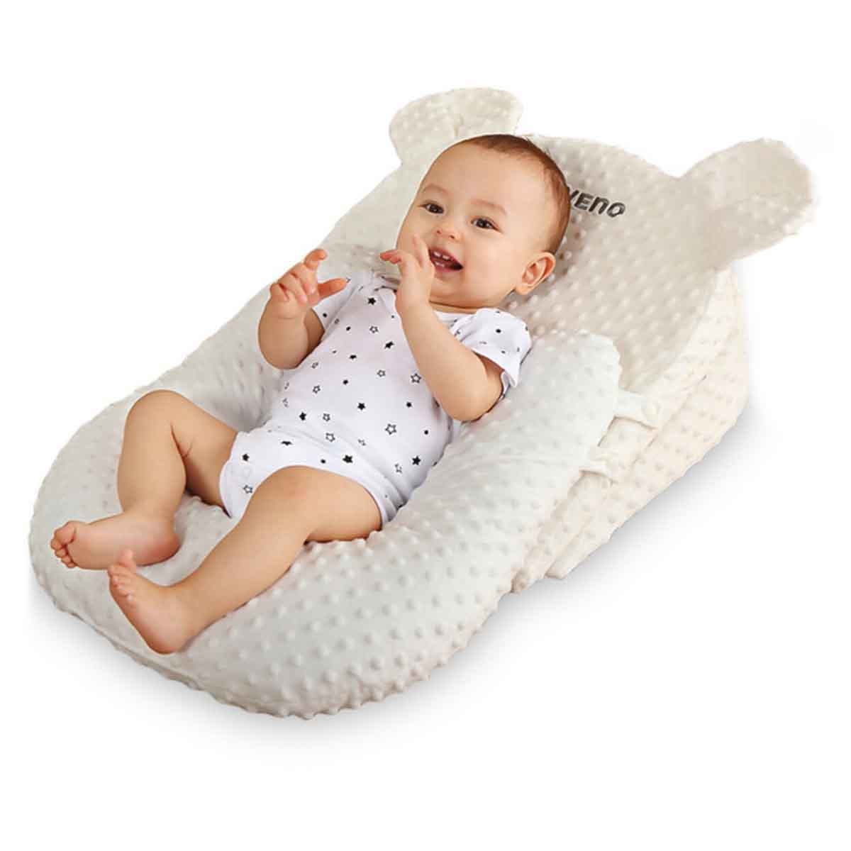 صنفينو وسادة حليب للأطفال مضادة للانسكاب على شكل U مع قاعدتين مائلتين 10° و15°