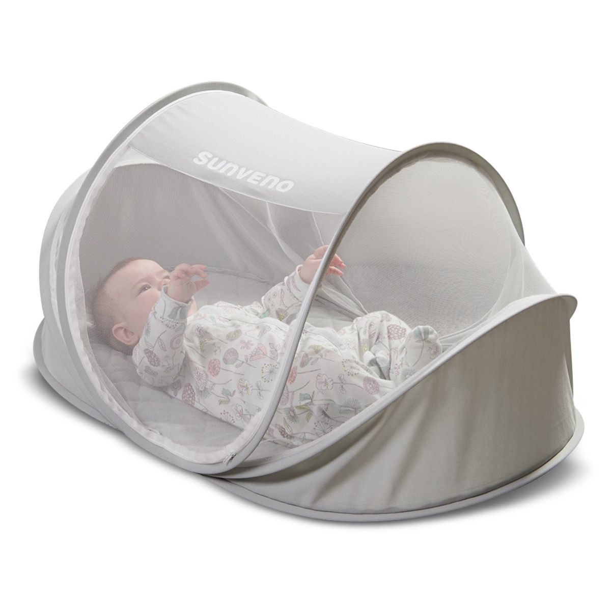 صنفينو سرير محمول للأطفال مع ناموسية للرضع، 0-2 سنة