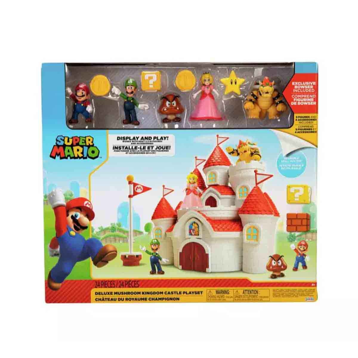 سوبر ماريو مجموعة لعب مملكة الفطر ديلوكس مقاس 2 انش للاطفال من عمر 3-4 سنوات